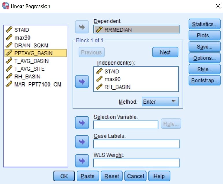 step 3- Multiple Linear Regression in SPSS  