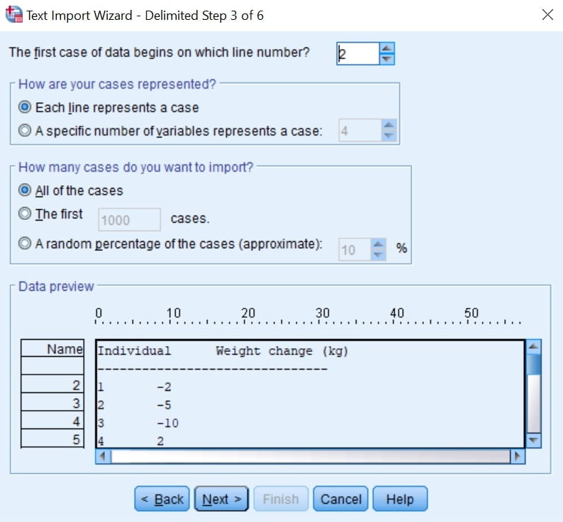 Click NEXT and Retain the Default Settings -  importing data into spss