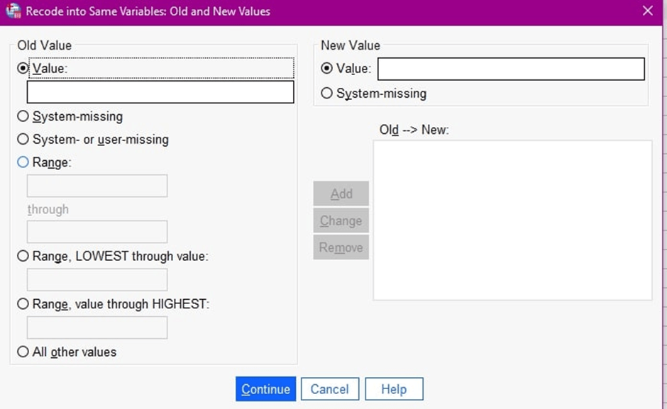 Recode into same variables in spss