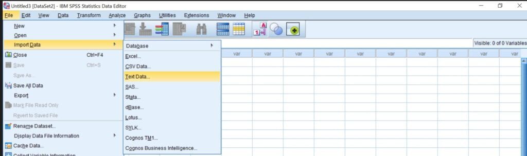 How to important data into spss statistics