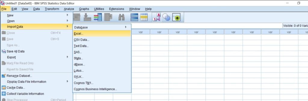  importing data into spss